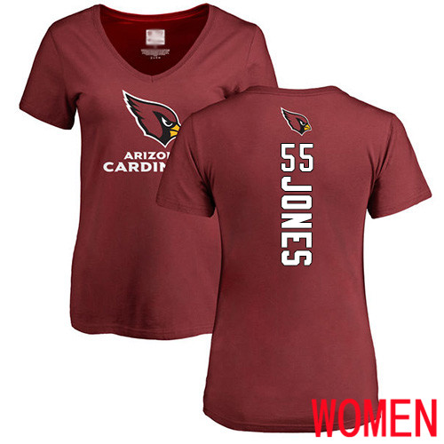 Arizona Cardinals Maroon Women Chandler Jones Backer NFL Football #55 T Shirt